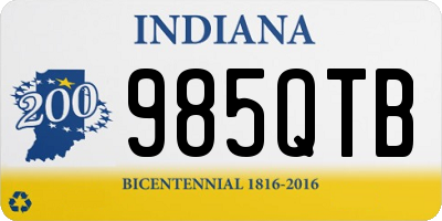 IN license plate 985QTB