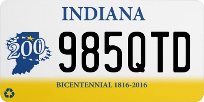 IN license plate 985QTD