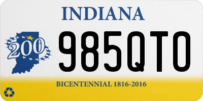 IN license plate 985QTO