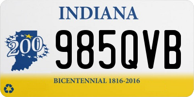 IN license plate 985QVB