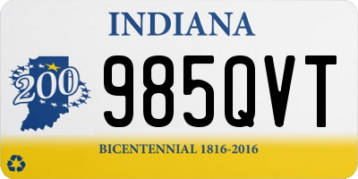 IN license plate 985QVT