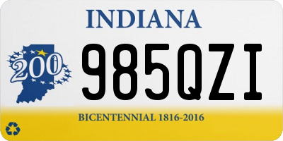 IN license plate 985QZI