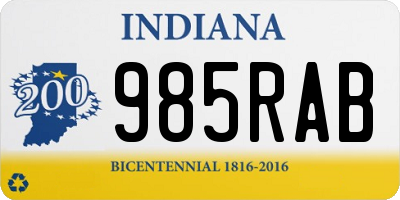 IN license plate 985RAB