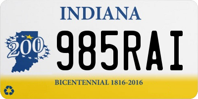 IN license plate 985RAI