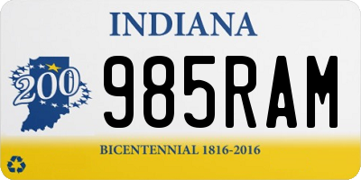 IN license plate 985RAM