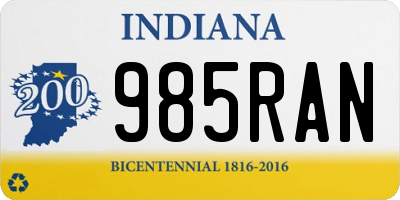 IN license plate 985RAN