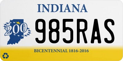 IN license plate 985RAS