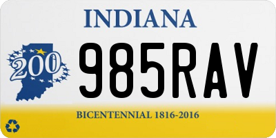 IN license plate 985RAV