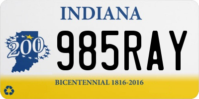 IN license plate 985RAY