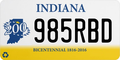IN license plate 985RBD