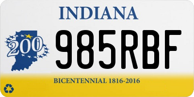 IN license plate 985RBF