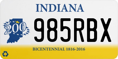 IN license plate 985RBX