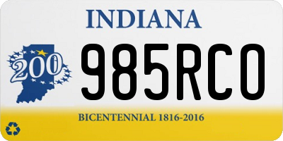 IN license plate 985RCO