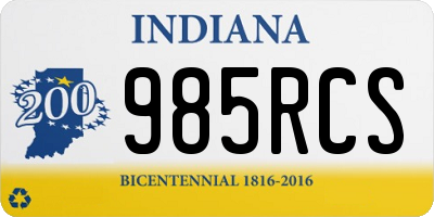 IN license plate 985RCS
