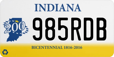 IN license plate 985RDB