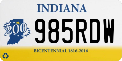 IN license plate 985RDW