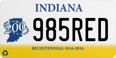 IN license plate 985RED