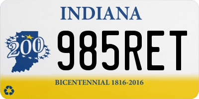 IN license plate 985RET