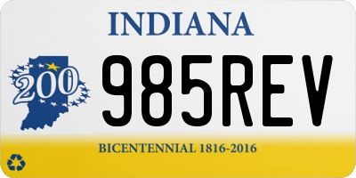 IN license plate 985REV