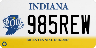 IN license plate 985REW