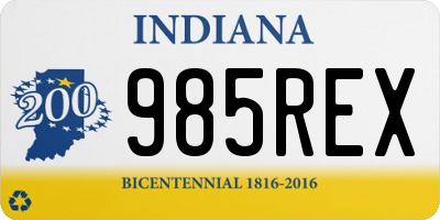 IN license plate 985REX