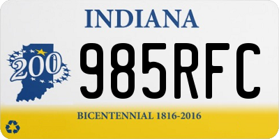 IN license plate 985RFC