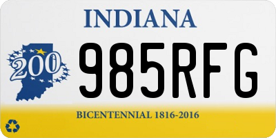 IN license plate 985RFG