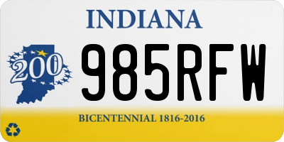 IN license plate 985RFW