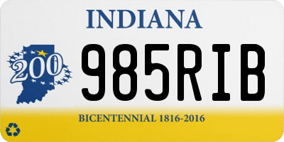 IN license plate 985RIB