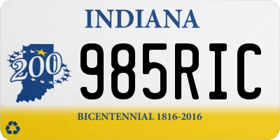 IN license plate 985RIC