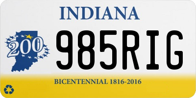 IN license plate 985RIG