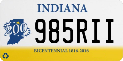 IN license plate 985RII