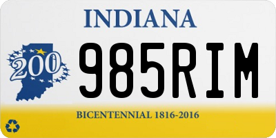 IN license plate 985RIM