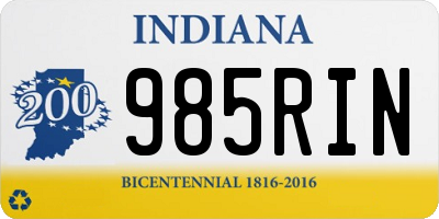 IN license plate 985RIN