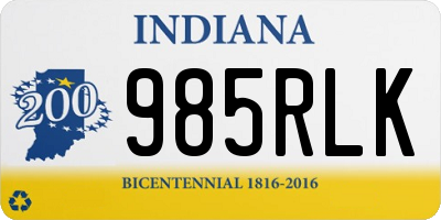 IN license plate 985RLK