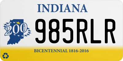 IN license plate 985RLR