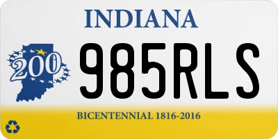 IN license plate 985RLS