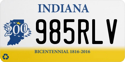 IN license plate 985RLV