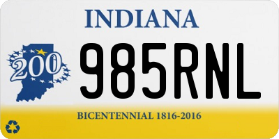 IN license plate 985RNL