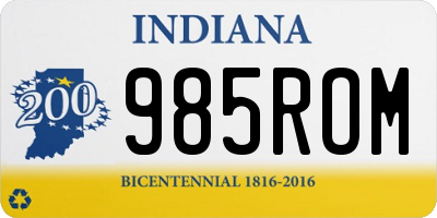 IN license plate 985ROM