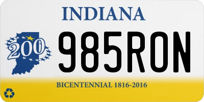 IN license plate 985RON