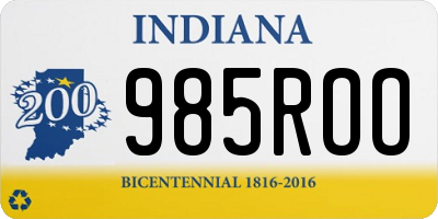 IN license plate 985ROO