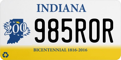 IN license plate 985ROR