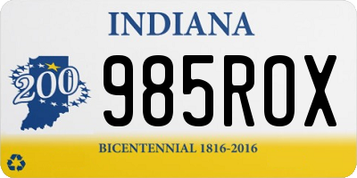 IN license plate 985ROX