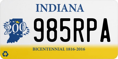 IN license plate 985RPA