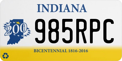 IN license plate 985RPC