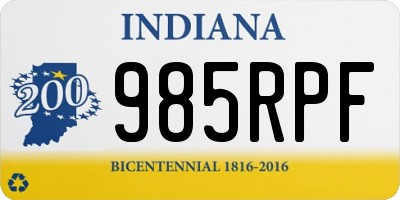 IN license plate 985RPF