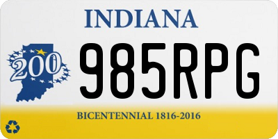 IN license plate 985RPG