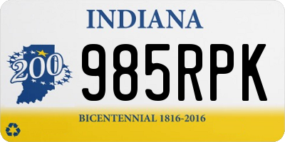 IN license plate 985RPK