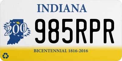 IN license plate 985RPR